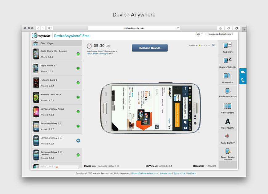 Device Anywhere screenshot