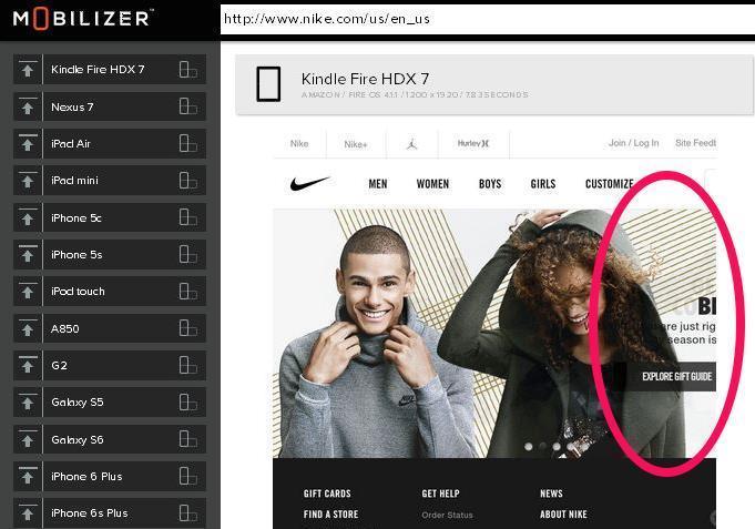 nike issues with mobile-friendly text